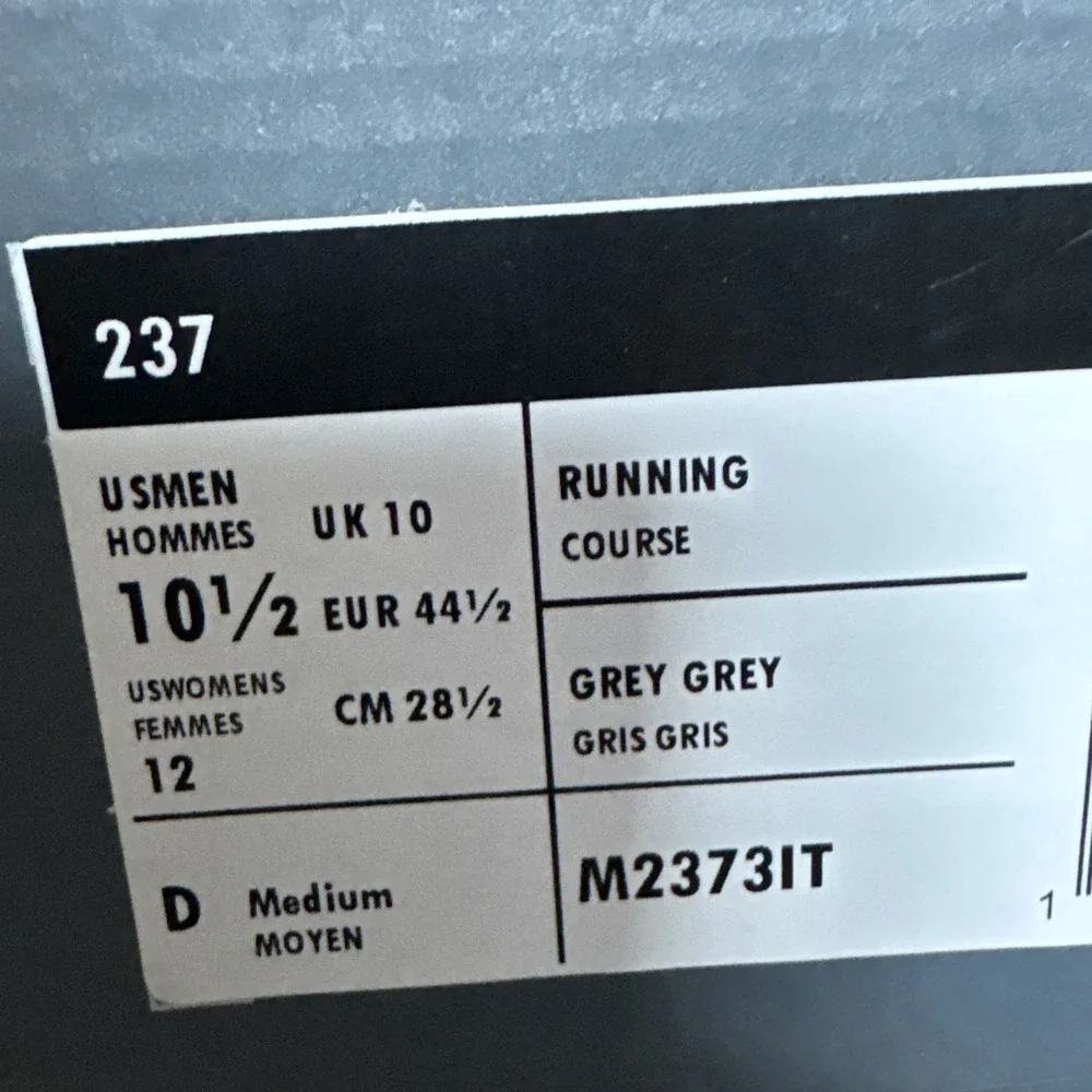 New Balance‎ 237 Running Sneakers Men's Size 10.5 Grey/Grey/White M2373IT